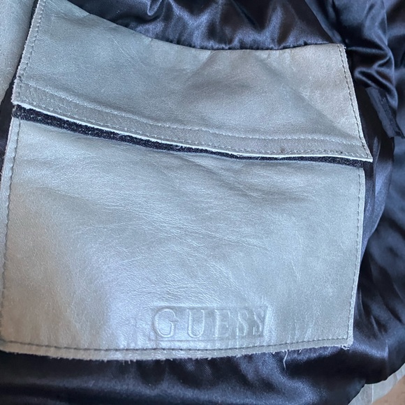 Guess Green Leather Zip Up Jacket Men Size XL - Picture 4 of 9